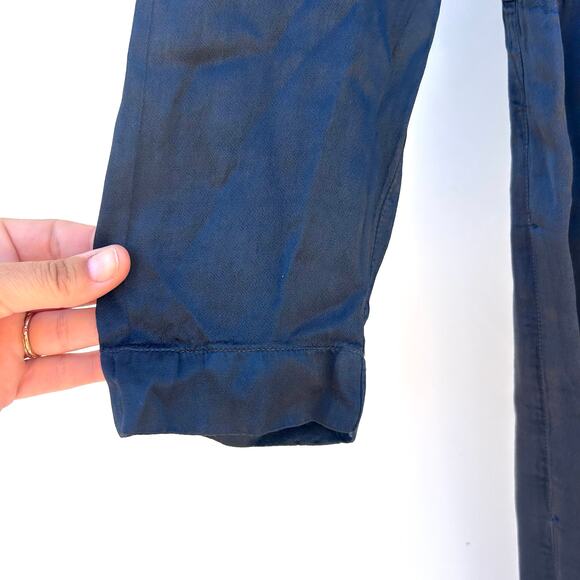 Raquel Allegra Blue Satin Button Midi Dress Witchy Romantic Grunge XS Small - Picture 8 of 9